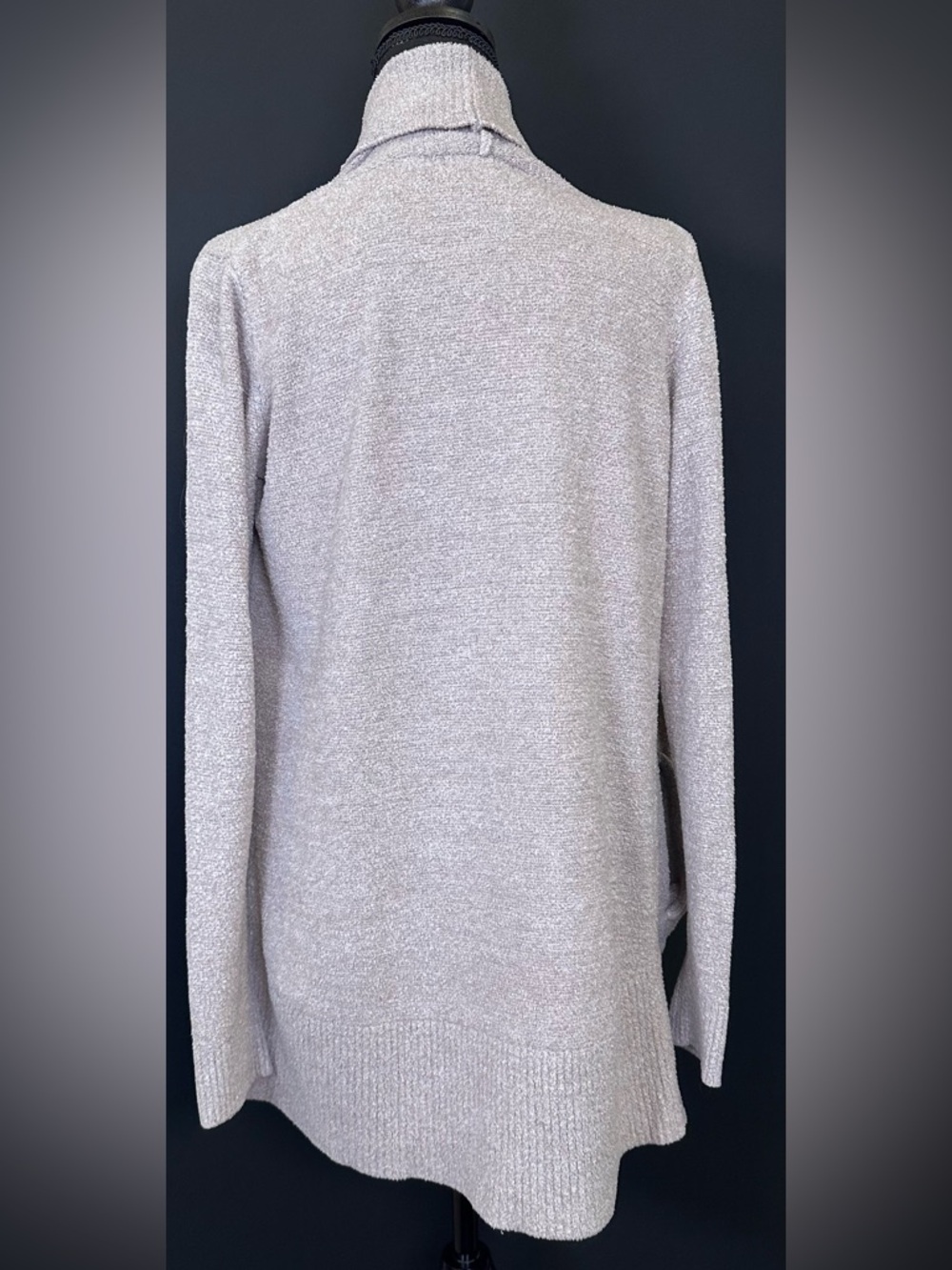 #199- Barefoot Dreams Women's Open-Front Cardigan in Taupe - Picture 9 of 12